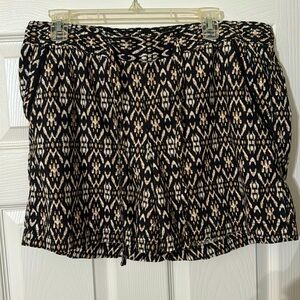 Printed black, white, khaki cute and comfortable loose, wide leg shorts/skort